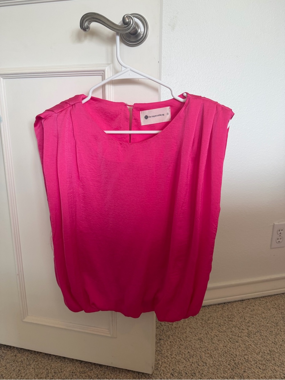 The Impeccable Pig Hot Pink Sleeveless Blouse